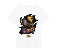 Marvel Zombies Group Shot Zombies Ripping Through T-Shirt, Women's Plus, White, 5X