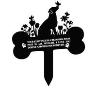 Marveleese Dog Memorial Stone, Outdoor Grave Decoration, Metal Grave Plate with Engraving, Weatherproof Memorial Plaque, Outdoor Slate Plate Decoration for Animals, Grave Memory, Dog Mourning Gift for