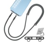 Marveleese Mobile Phone Chain Universal, Mobile Phone Lanyard, Suitable for all smartphones with 1-piece Universal Patch, Mobile Phone Band combinable with any case, Adjustable and Removable (Grey)