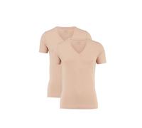 Marvelis Body Fit T-Shirt Twin Pack V-Neck Skin - Beige - S