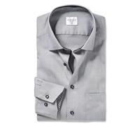 Marvelis Men's Long-Sleeved Shirt Dern Fit Twill, 13 New Kent, Silver grey 63., 18