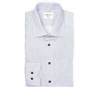 Marvelis Modern Fit Shirt Long Sleeve Dress Shirt Pattern White/Blue