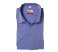 Marvelis Slim Fit Non-Iron Shirt Bleu New Kent Collar in Kurzarm (12 cm)