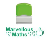 Marvellous Maths Self-Inking Teacher Stamp, Reinkable, Quality School Stamp 10x39mm Green Ink