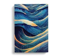 Marvellous Ocean Wave Abstract Blue, Teal, Teal Canvas Print for Living Room Bedroom Home Office Décor, Wall Art Picture Ready to Hang, 30x20 Inch (76x50 cm)