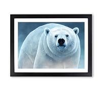 Marvellous Polar Bear H1022 Framed Print for Living Room Bedroom Home Office Décor, Wall Art Picture Ready to Hang, Black A4 Frame (34 x 25 cm)