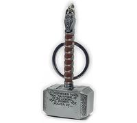 Marvelous Mjolnir Keyring: Classic Silver & Brown Thor Hammer Keychain - Heavyweight 100g Solid Metal - Durable Single-Piece Design Won’t Snap - Norse Viking Ornament for Men, Fans and Collectors