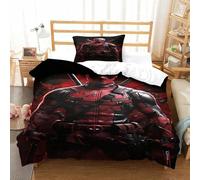 Marvels Deadpool Duvet Cover 3D Print for Boys Girls Comforter Covers Quilt Cover with Pillow Cases with Zipper Closure Soft Microfiber Bedding Set 2 Pieces Single（135x200cm）