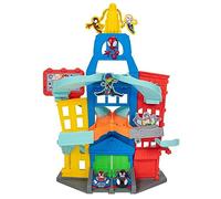 Marvel's Spidey and his Amazing Friends 24-Inch Tall Amazing Metals City Track Set-Two 3-Inch Exclusive Die-Cast Vehicles Included-Superhero Toys for Kids 3 and Up