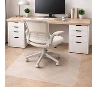 Marvelux 120 x 150cm (47" x 60") Large PVC Office Chair Mat for Hard Floors, Clear Floor Protector, Rectangular Non-Slip Vinyl Floor Protection Mat, Made in the UK