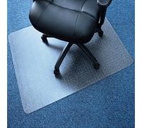 Marvelux Large PVC Office Chair Mat for Low Pile Carpets and Carpet Tiles, 120 x 150cm (47" x 60") Vinyl Clear Floor Protector, Non-Slip, Made in the UK