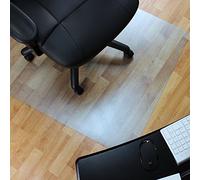 Marvelux Office Chair Mat for Hard and Wooden Floors 90 x 120cm, Clear Hard Floor Protector Mat for Under Desks, Rectangular, Non-Slip PVC Floor Mat for Computer Desk Chairs