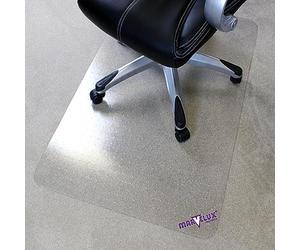 Marvelux Thick Polycarbonate Office Chair Mat for Deep Pile Carpet, 116 x 134cm Heavy Duty Clear Rigid Rectangular Large Carpeted Floor Protector Mat for Plush Pile Carpets