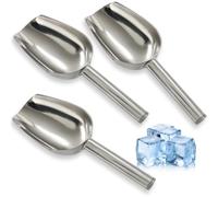 Marvexi 3Pcs Stainless Steel Ice Scoop, 7 Ounce Metal Scoops for Candy Flour, Heavy Gauge Kitchen Utility for Kitchen Shop/Popcorn Candy Coffee Beans