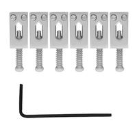 Marvexi 6Pcs Silver Guitar Bridge Saddle with Hex Wrench, Durable Zinc Alloy Premium Roller Bridge Saddles for Tremolo System, Compatible with Fender Stratocaster and Telecaster Electric Guitars