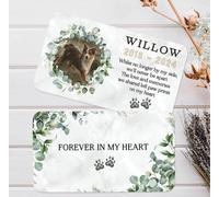 MARVIN+CO Personalised Pet Memorial Wallet Card - Elegant Eucalyptus Design - Add Photo, Name & Message - Slim Metal Keepsake for Purse or Phone Case - Sympathy Gift (7)