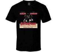 Marvin Hagler Vs Sugar Ray Leonard Retro 80S Boxing Fight Mens T Shirt Size XL Black