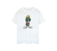 Marvin The Martian Pose Cotton Boyfriend T-Shirt Looney Tunes White XL