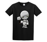 Marvin The Paranoid Android Hitchhikers Guide to The Galaxy Funny Artsy Awesome Artwork Printed Vintage Men's Fashion T-Shirt Casual Tees Clothing Black 3XL