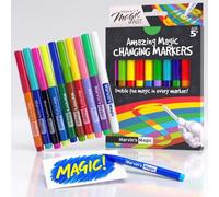 Marvin's Amazing Magic Pens 10 Pack - 1 Erasable Colour-Changing, Age 5+ | 10 Magic Pens With 1 Erasable Pen, Colour-Changing Art, Secret Messages, 3D Lettering & Vanishing Effects