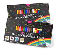 Marvin's Magic 50 Amazing Magic Marker Pens - Colour Changing - Kids Age 5+ | Colour Changing Marker Pens, Mess Free 3D Art For Kids, Erasable Tips, Trusted Magic Brand