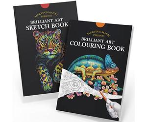 Marvin's Magic - Colouring Book & Sketch Pad Bundle - Animal Book - 36 Pages - Colouring Books for Children & Adults