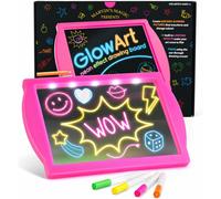 Marvin's Magic Glow Art - Pink, 36 Light Effects Drawing Board, Age 5+ | 4 Fluorescent Pens, See-Through Tracing Screen, Wipe-Clean Easel, Kids Doodle Board, Colour-Changing Pictures, Travel Crafts