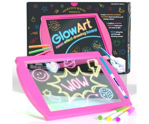 Marvin's Magic Glow Art Light Up Kids Drawing Tablet - Neon Board with Stand & 4 Fluorescent Pens (MMG 009/P)