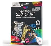 Marvin's Magic - Scratch Art Kit for Kids - 36 Rainbow Sheets, 4 Wooden Styluses, Stencils & Spirograph - Creative DIY Drawing Paper for Boys & Girls - Arts & Crafts Gift Set Ages 5-12