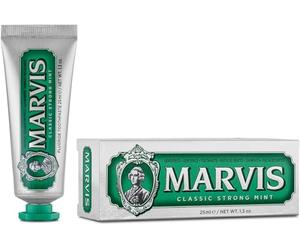 Marvis Classic Strong Mint Travel Size Toothpaste, 25 ml, Sensational Flavoured Toothpaste Helps Remove Plaque with Long-Lasting Freshness