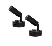 Marvix 12V 24V LED Reading Light Pack of 2 Lights Warm White 3000k USB Charging Port Caravan, Motorhome, Campervan and Boat Black Lamps