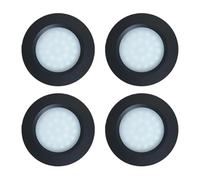 MARVIX 4 x LED 12V Spot Lights Touch Controlled ON/OFF Switch Dimmable Recessed Lighting for Caravan Motorhome Boat Black Downlights Cool White 6000k (Pack of 4)
