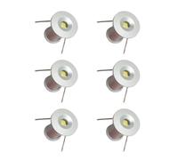 MARVIX 6 x LED 12V Mini Spot Lights 0.5W IP65 Waterproof Warm White 3000K Light for Caravan, Campervan, Motorhome or Boat Downlights Lighting