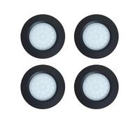 MARVIX Black LED Spot Lights 12V 24V Dimmable Recessed Downlights For Motorhome, Caravan, Campervan and Boat Lighting (Warm White, 3000K) - Pack of 4