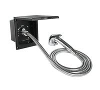 Marvix External Shower Point Water Outlet Socket & Trigger Shower Head Set For Motorhome, Caravan, Campervan, Horsebox