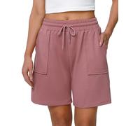 Marvmys Womens Running Shorts Casual Lounge Bottoms Gym Shorts Ladies Soft Cycling Short High Waist Athletic Sweat Jogging Sport Workout Hiking Fashion with Big Pockets Pink M