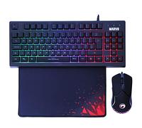 MARVO Scorpion CM310-UK 3-in-1 TKL Gaming Bundle, Keyboard, Mouse and Mouse Pad, Wired USB 2.0, 3 Colour Backlit, Multimedia, Anti-ghosting Keys, 3200 dpi RGB mouse with Anti-slip Mouse Pad