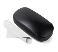 Marvolia Glasses Case Hard Shell X-Large Eyeglasses Case PU Leather Protective Case for Sunglasses Eyeglasses with Cleaning Cloth for Men Women - Black