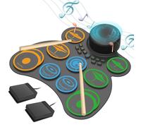 MARVTOWN 9+2 Pads Electronic Drum Sets,Electric Drum Practice Pad with Headphone Jack, Built-in Speaker Foot Pedals and Drumsticks, Kids Drum Set Compatible with MIDI Output, Christmas gifts for kids