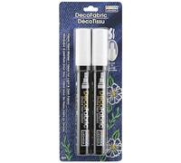 Marvy Uchida DecoFabric Opaque Paint Markers - White, Pkg of 2