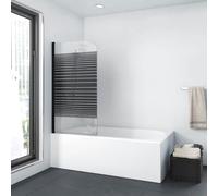 MARWELL BWF150 Black Lines Folding Bath Screen Matt Black