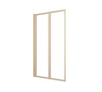 Marwell Double Gold Folding Bath Screen 120 x 70 cm - Shower Screen for Bathtub with 4 mm Tempered Safety Glass - Two Swivelling Folding Walls - High-Quality Aluminium Frame