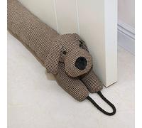Marwood - 42" Decorative Draught Excluder for Door and Window, Weighted Draught Excluder for Bottom of the Door with Hanging Loops - Brown Dog