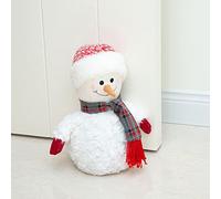 Marwood Cute Door Stopper Decorative Door Stops for Home and Office, Stuffed Fabric Christmas Door Stopper Weighted Interior Doorstop Floor Decorative - Snowman with Red Cap