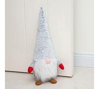 Marwood Cute Door Stopper Decorative Door Stops for Home and Office, Stuffed Fabric Christmas Door Stopper Weighted Interior Doorstop Floor Decorative - Santa Claus with Light Grey Cap 37cm