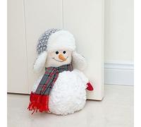 Marwood Cute Door Stopper Decorative Door Stops for Home and Office, Stuffed Fabric Christmas Door Stopper Weighted Interior Doorstop Floor Decorative - Snowman with Earmuffs Cap