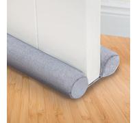 Marwood Under Door Draft Stopper 24-30" Adjustable Wind Stopper for Windows, Foam Sweep Air & Noise Blocker for Bottom of Doors, Double Side Seal - Spandex Super Soft Grey