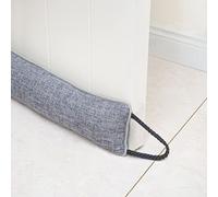 Marwood Under Door Draught Excluder 122cm Wind Stopper for Door & Window, Weighted French Air Door Draft Stopper Front Door Snake Noise Blocker for Bottom of Door with Hanging Loops - Grey 48"