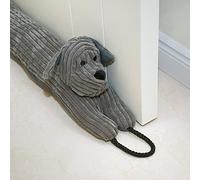 Marwood Under Door Draught Excluder Decorative Wind Stopper 76cm for Door & Window, Weighted Animal Air Door Draft Stopper Snake Noise Blocker for Bottom of Door with Hanging Loops - Grey Dog 30"