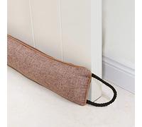 Marwood Under Door Stops 96cm Wind Stopper for Door & Window, Weighted French Air Door Draft Stopper Front Door Snake Noise Blocker for Bottom of Door with Hanging Loops - Brown 38"